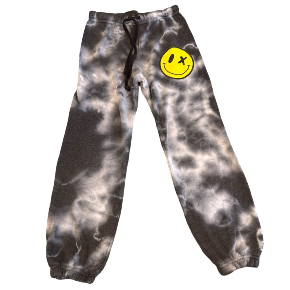 LOVE JUNKIE Black and White Tie Dye Joggers
